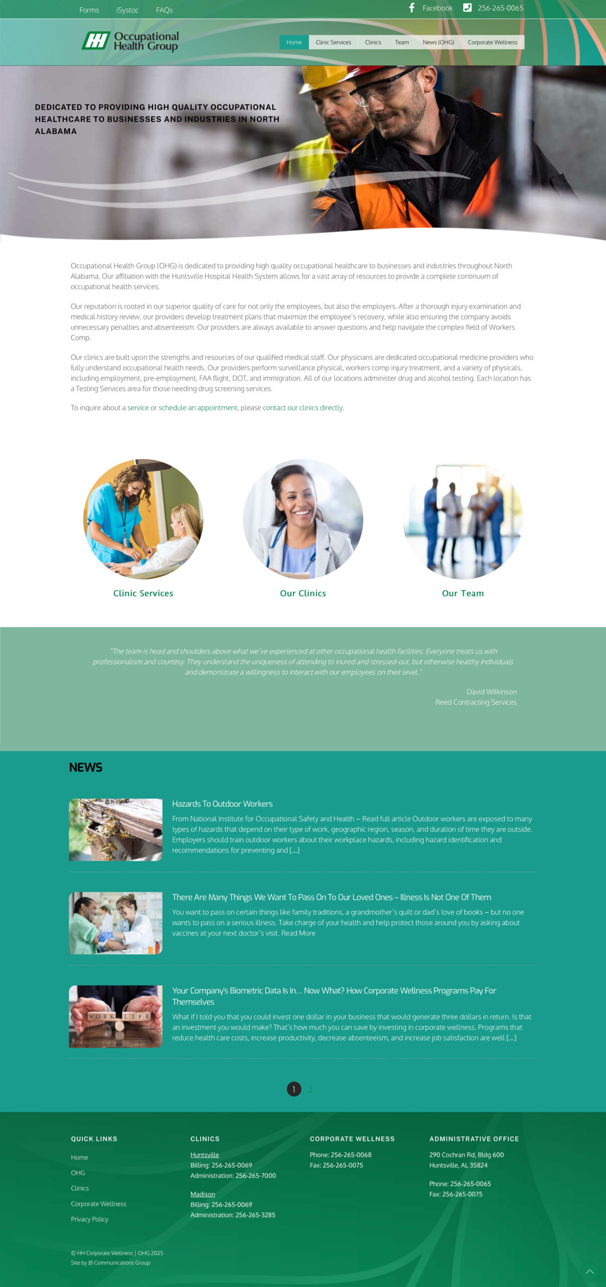 Occupational Health Group Home Page